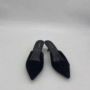 XYD Women Pointed Toe Sandal Pumps Mid Kitten Heel